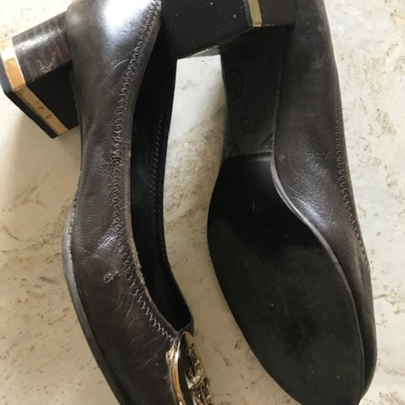 Tory Burch Brown Leather Heel Shoes - Picture 2 of 3